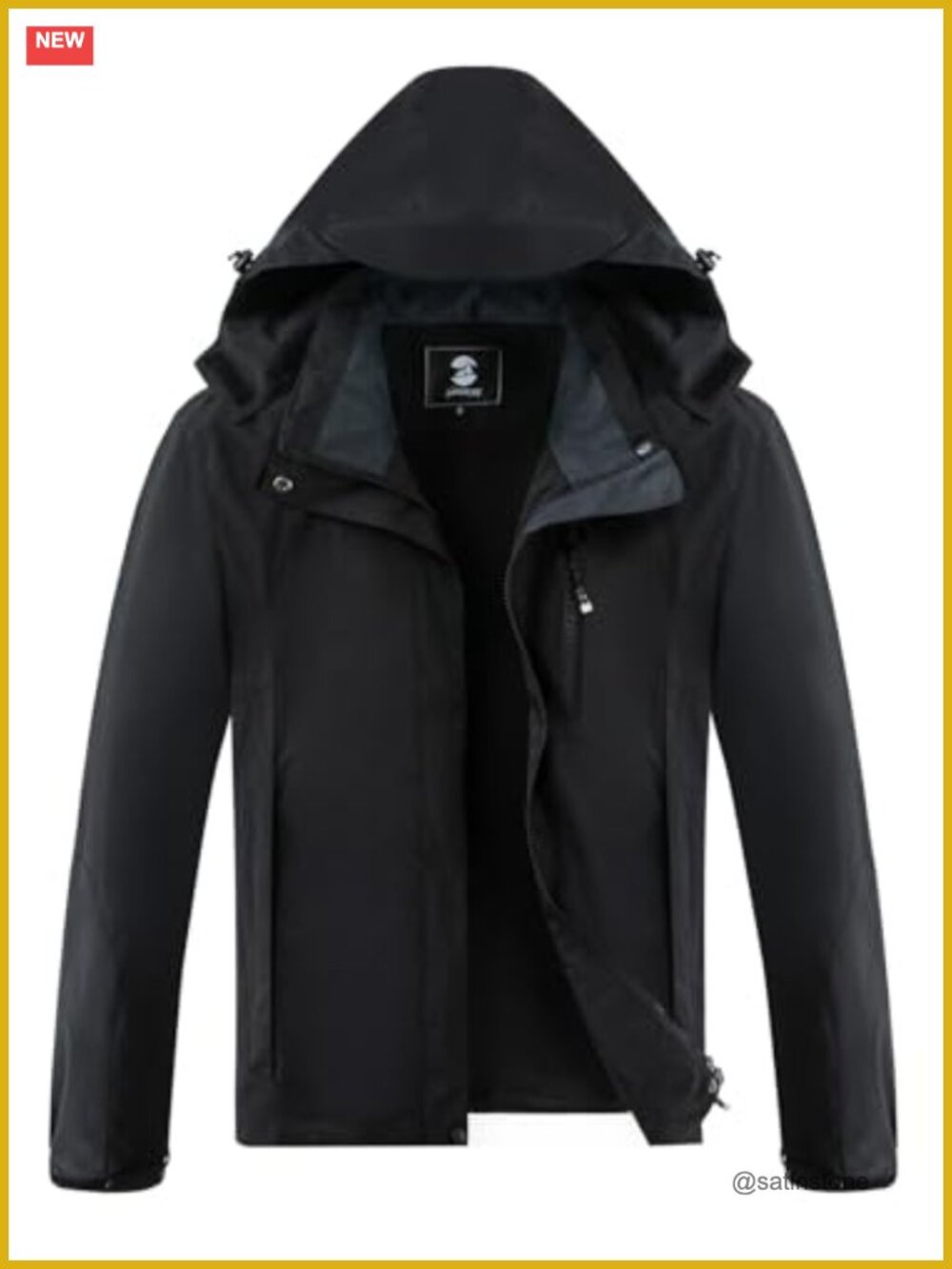 Women's Lightweight Waterproof Rain Jacket with Removable Hood, Zip Pockets